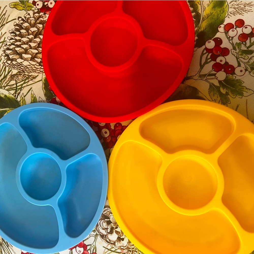 3 silicone meal plates for little kids